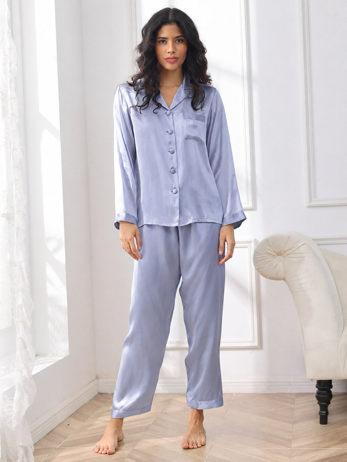 Women's Pure Silk Long Sleeve Pyjamas Set
