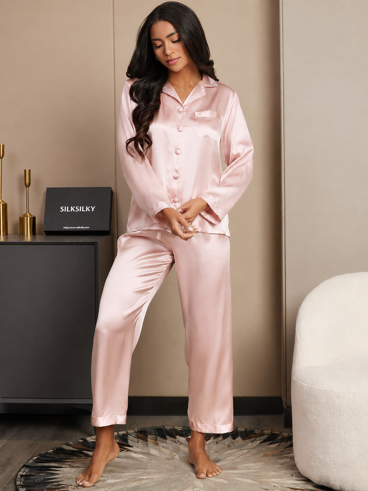 Women's Pure Silk Long Sleeve Pyjamas Set